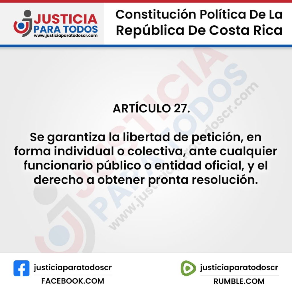 Constitución Costa Rica - Articulo 27